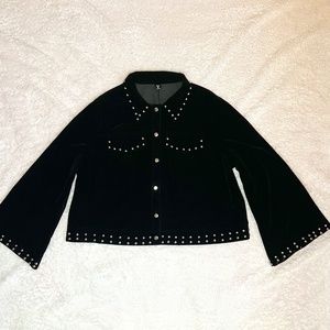 Black Faux Velvet Jacket